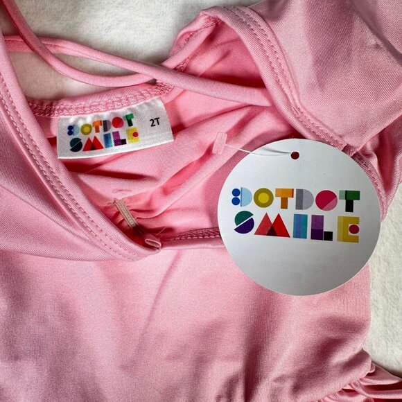 Dot Dot Smile Solid Baby Pink Ballet Ballerina Dress Crisscross Back Girls 2T - Picture 3 of 8